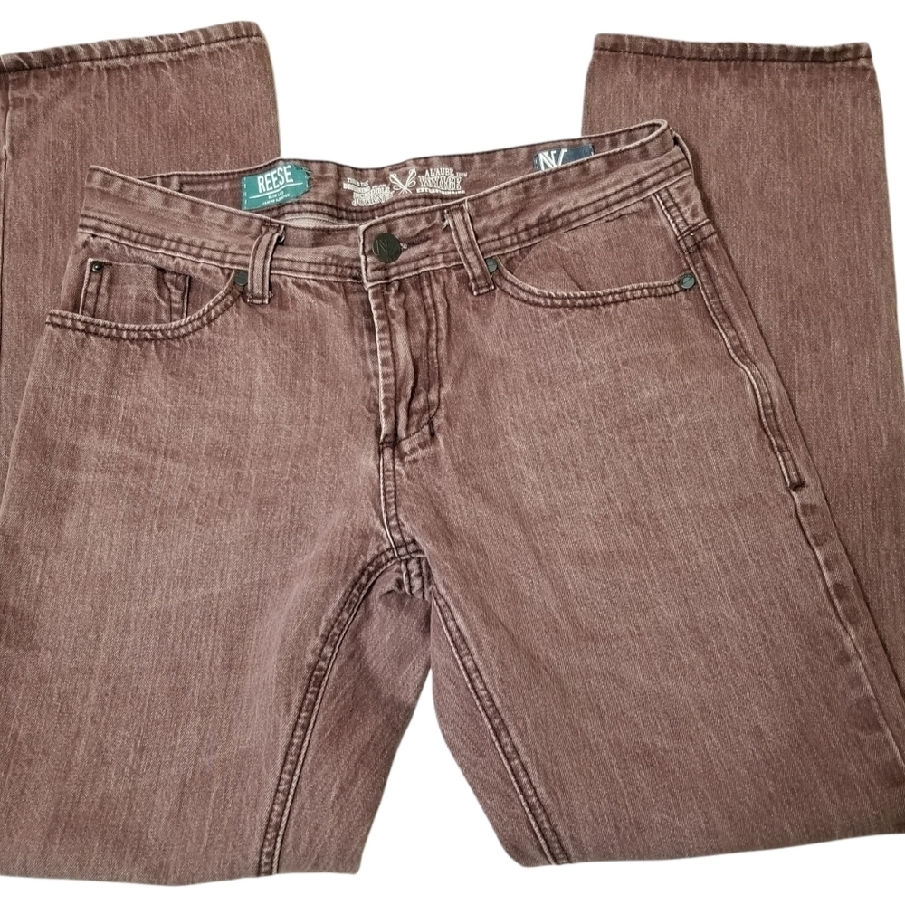 Men's Slim Fit Pink Burgandy Reese Jeans - Size 30